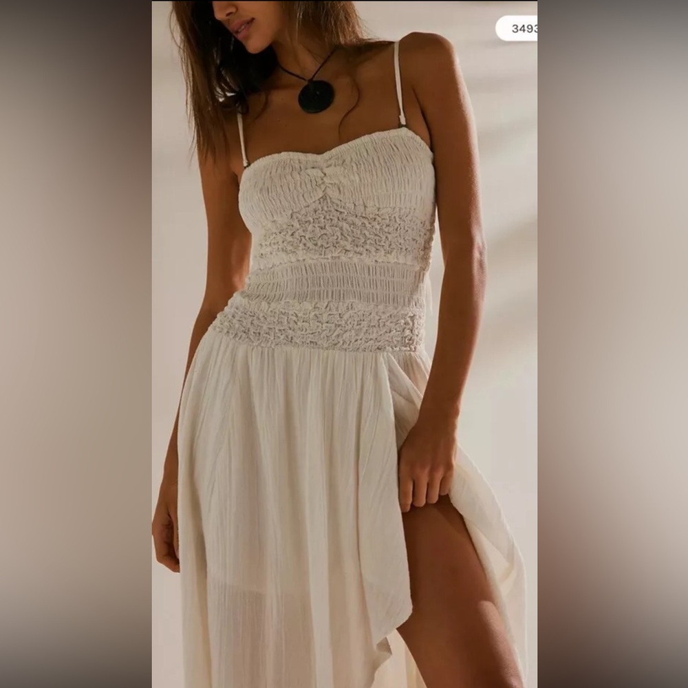 Free People Elegant Cream Strapless Dress